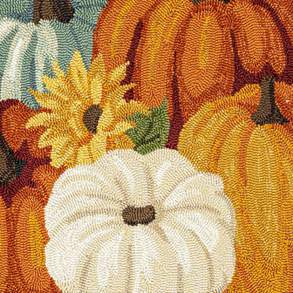 Indoor/Outdoor Shaped Pumpkin Hooked Polypropylene Accent Rug 24"x42" | Plow & Hearth
