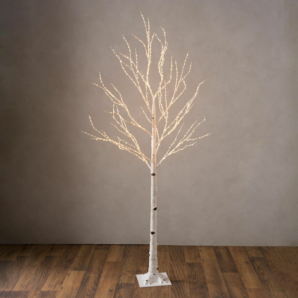 Large Indoor/Outdoor Birch Tree with 600 Warm White Lights | Plow & Hearth