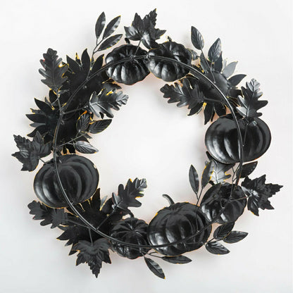 Handcrafted Metal Sunflower and Pumpkin Autumn Wreath | Plow & Hearth