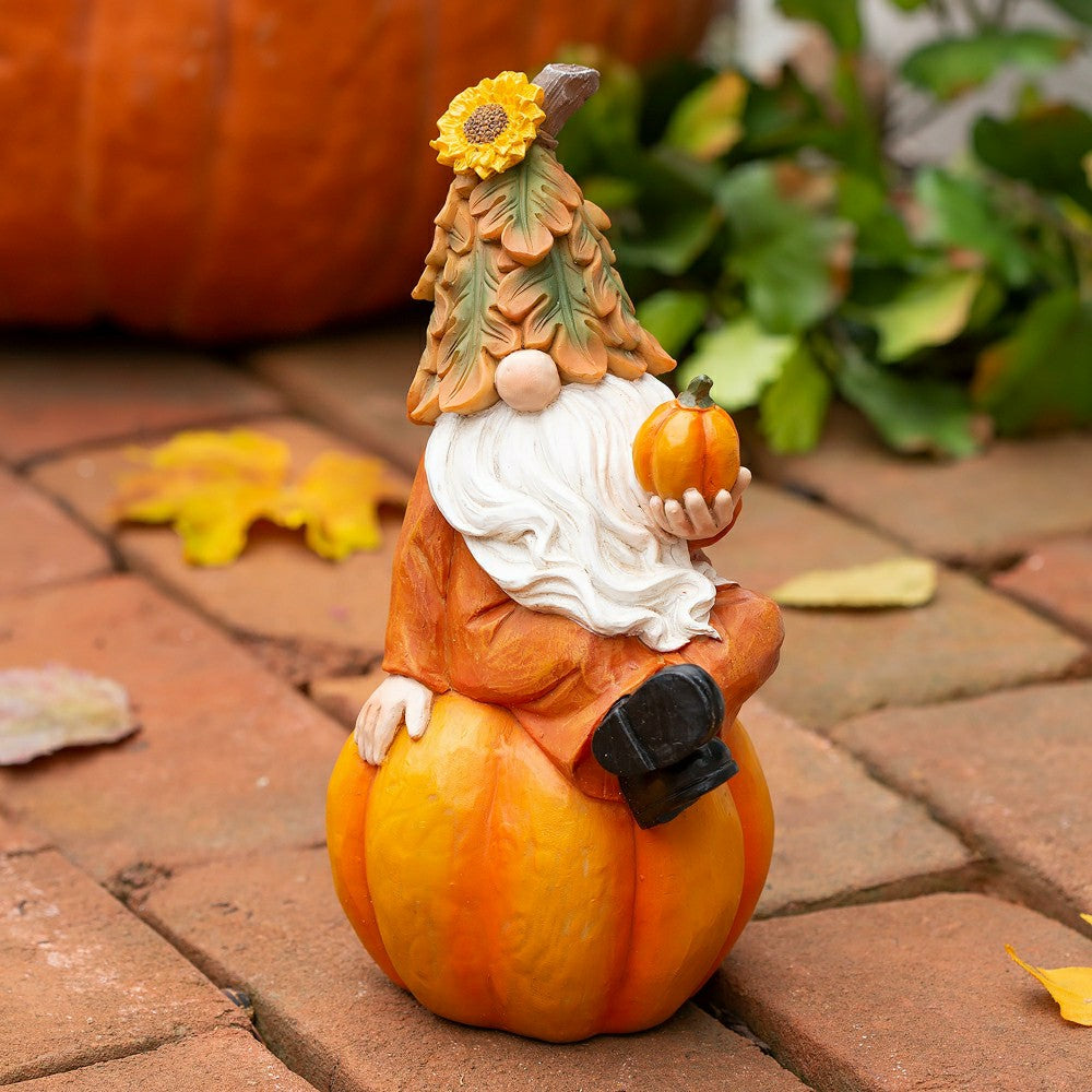 Harvest Gnome on Pumpkin Statuary | Plow & Hearth