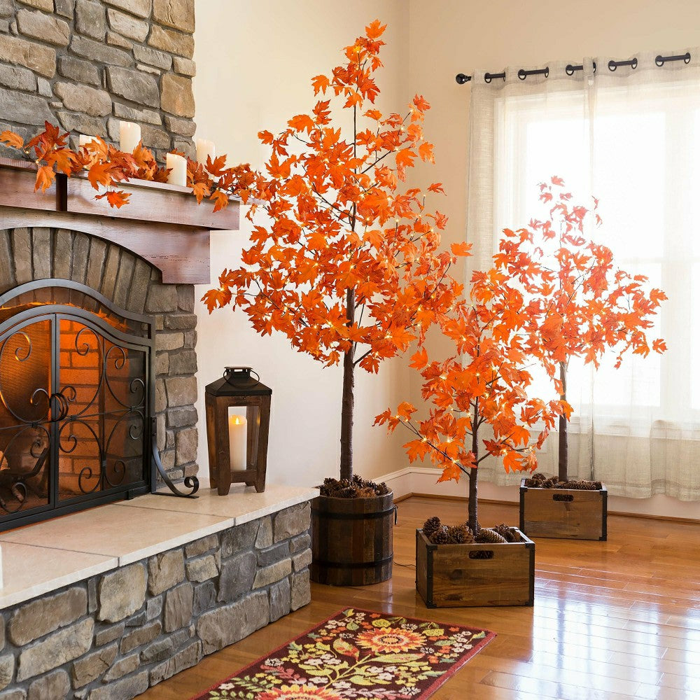 Indoor/Outdoor Electric Lighted Maple Tree, 4'H with 48 Lights | Plow & Hearth