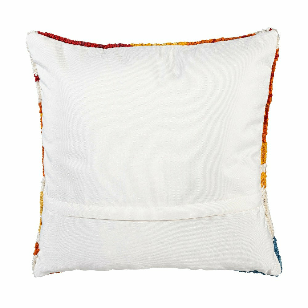 Indoor/Outdoor Fall Leaves Hooked Polypropylene Throw Pillow 18"x18" | Plow & Hearth