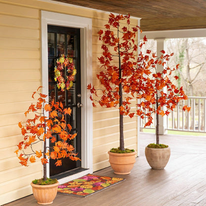 Indoor/Outdoor Electric Lighted Maple Tree, 6'H with 96 Lights | Plow & Hearth