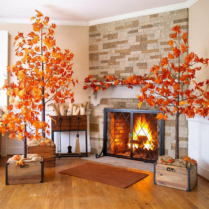 Indoor/Outdoor Electric Lighted Maple Tree, 6'H with 96 Lights | Plow & Hearth