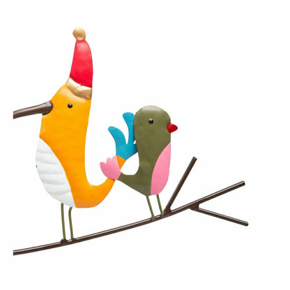 Metal Snowman and Birds Garden Statue | Plow & Hearth