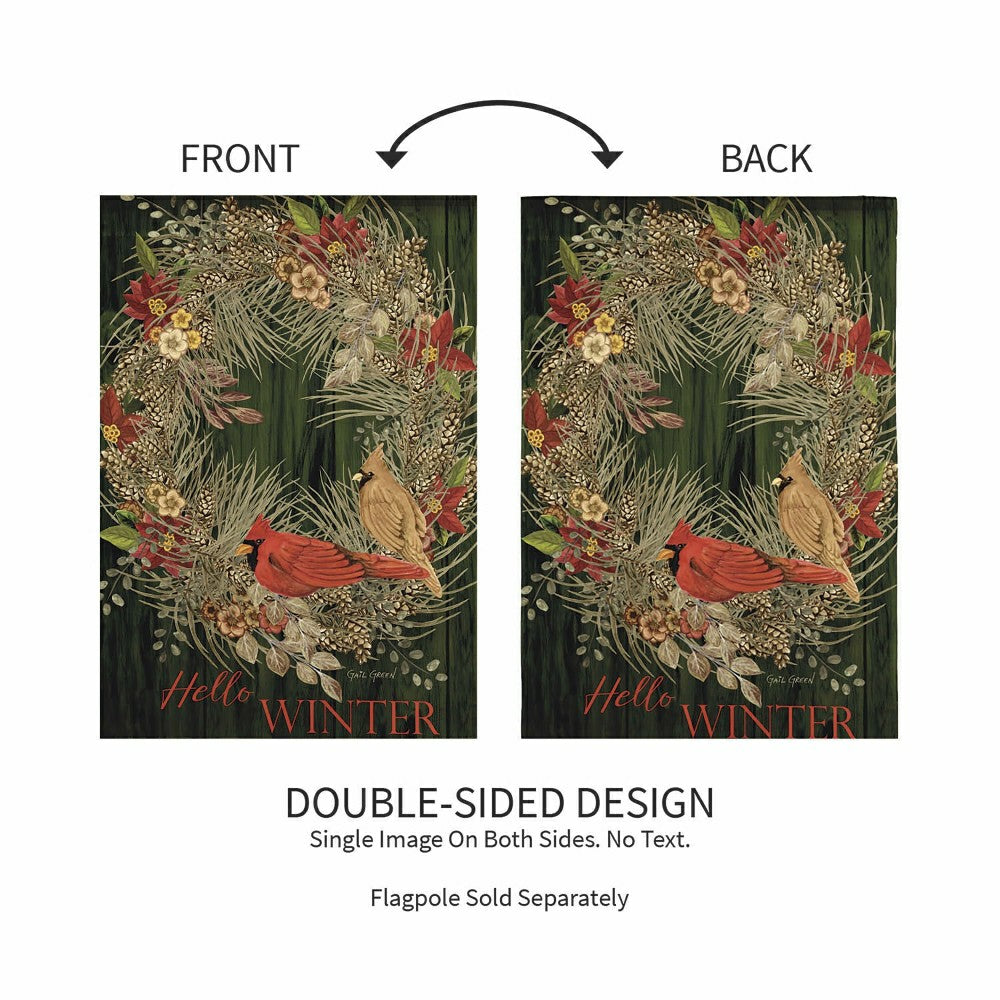 Hello Winter Moire Garden Flag | Plow & Hearth