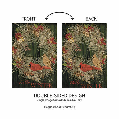 Hello Winter Moire Garden Flag | Plow & Hearth