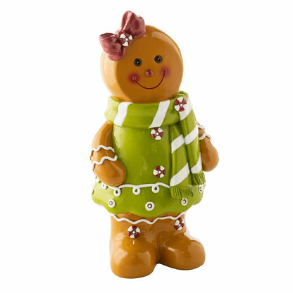 Indoor/Outdoor Lighted Gingerbread Girl Shorty Statue | Plow & Hearth