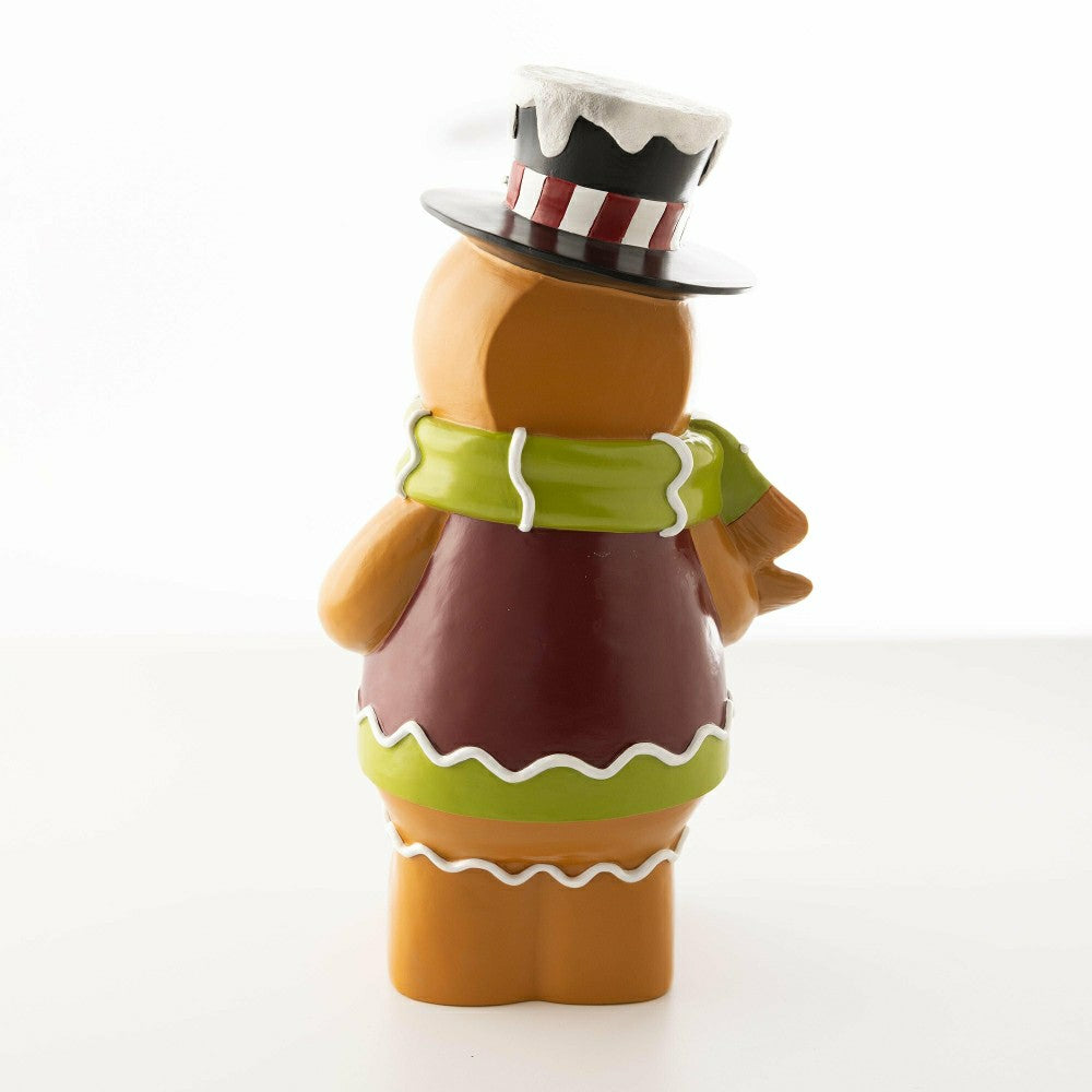Indoor/Outdoor Lighted Gingerbread Boy Shorty Statue | Plow & Hearth