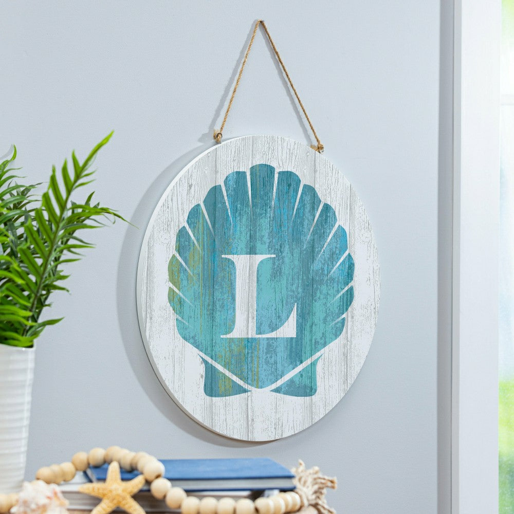 Coastal Door Décor Shell Monogram 18" L | Plow & Hearth