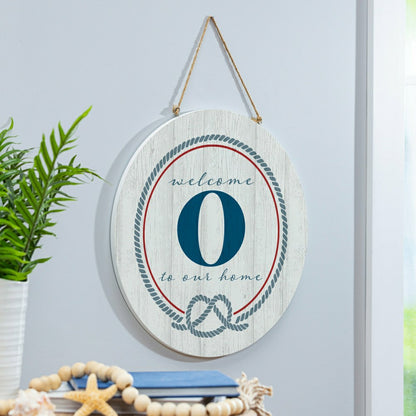 Coastal Door Décor Monogram White 18" O | Plow & Hearth