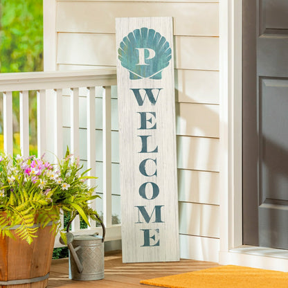Coastal Porch Leaner Shell Monogram 46" P | Plow & Hearth