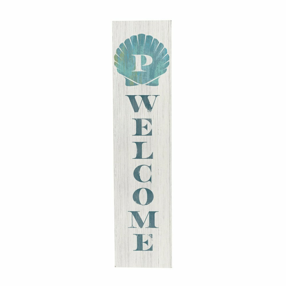 Coastal Porch Leaner Shell Monogram 46" P | Plow & Hearth