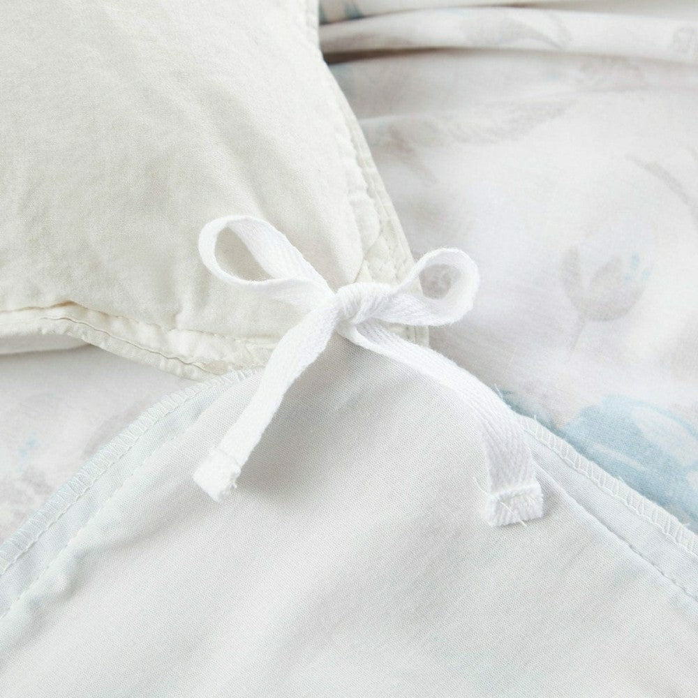 Bird And Hydrangea Reversible Cotton Duvet Cover Set | Plow & Hearth