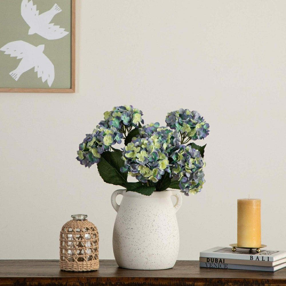 20" Artificial Hydrangea Flower Stem, Set of 3 | Plow & Hearth