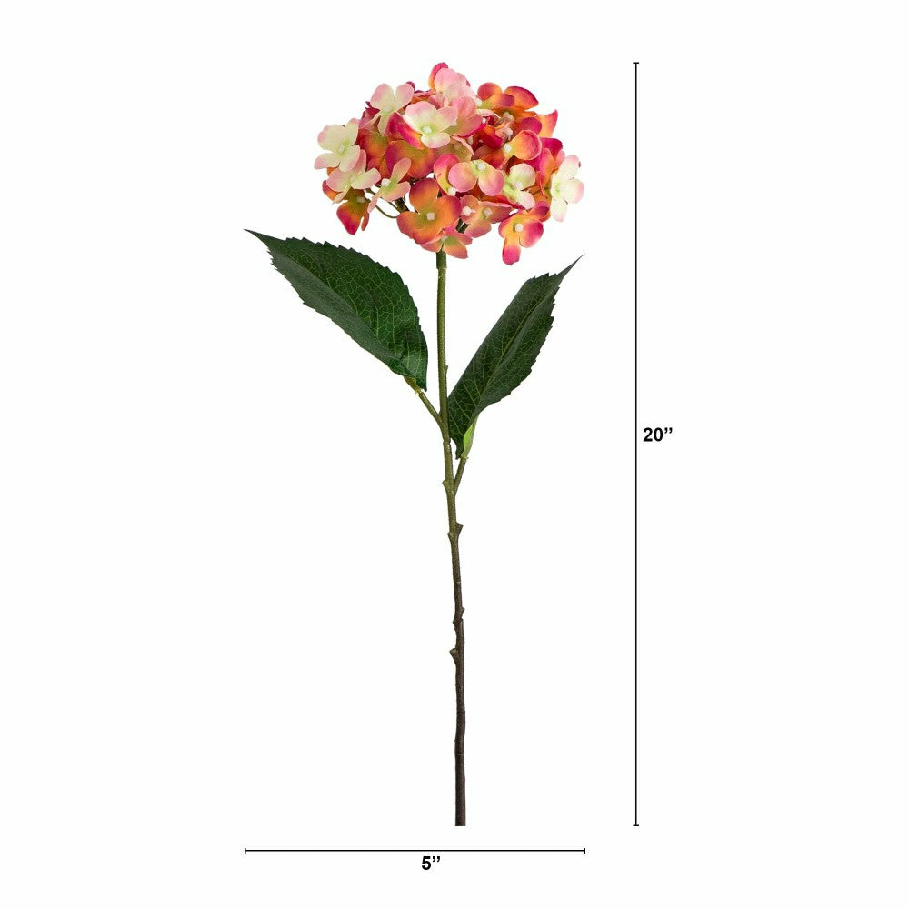 20" Artificial Hydrangea Flower Stem, Set of 3 | Plow & Hearth