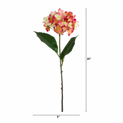 20" Artificial Hydrangea Flower Stem, Set of 3 | Plow & Hearth