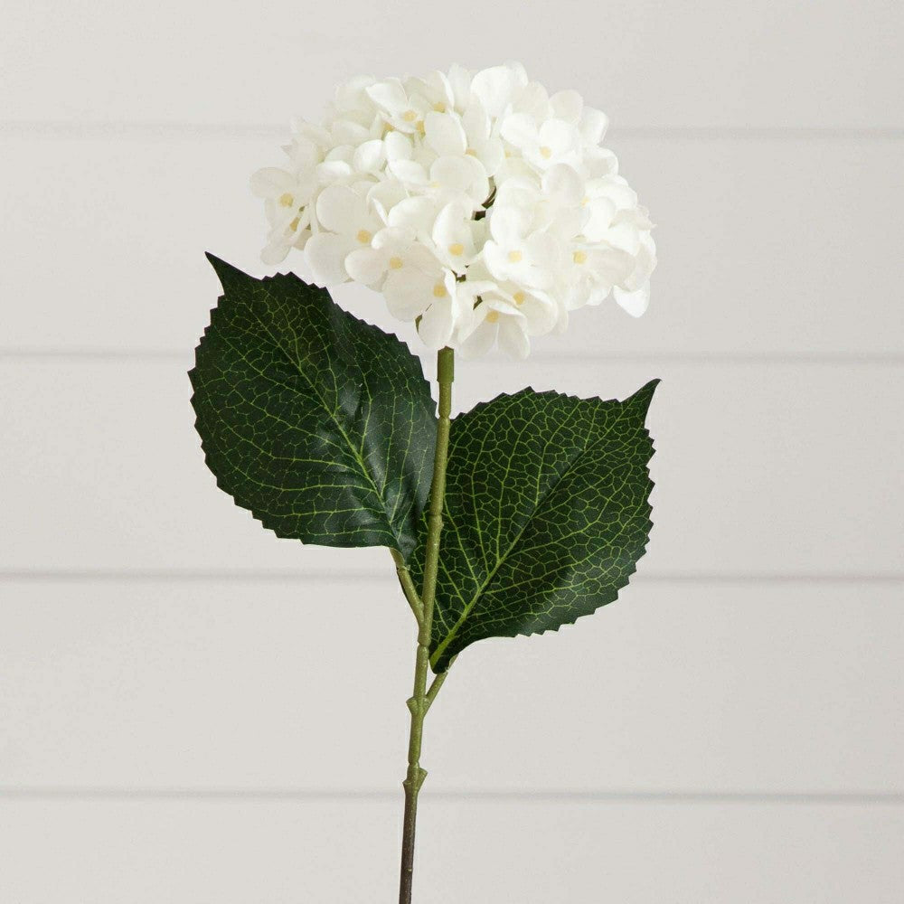 20" Artificial Hydrangea Flower Stem, Set of 3 | Plow & Hearth