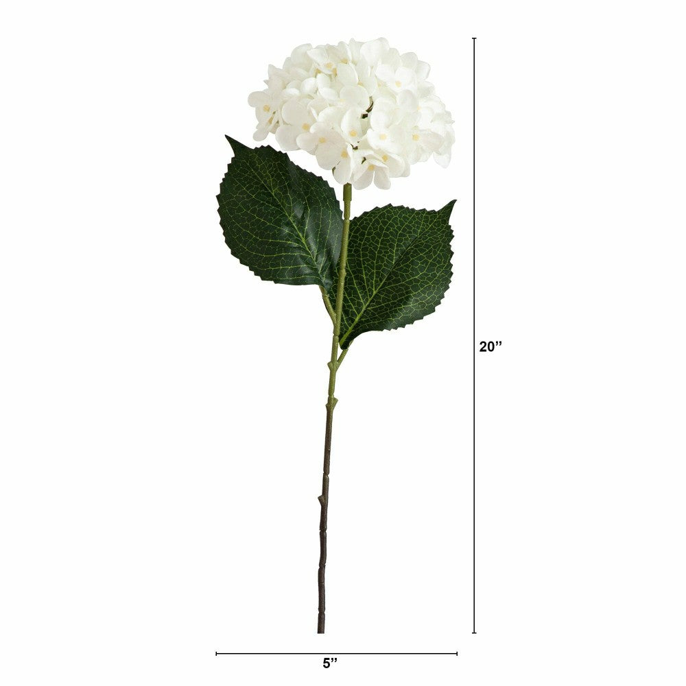 20" Artificial Hydrangea Flower Stem, Set of 3 | Plow & Hearth