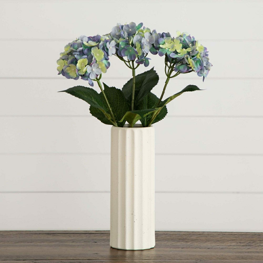 20" Artificial Hydrangea Flower Stem, Set of 3 | Plow & Hearth