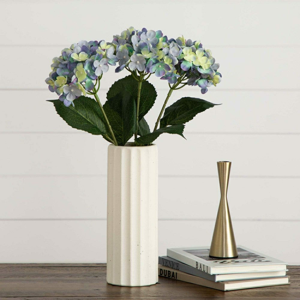 20" Artificial Hydrangea Flower Stem, Set of 3 | Plow & Hearth