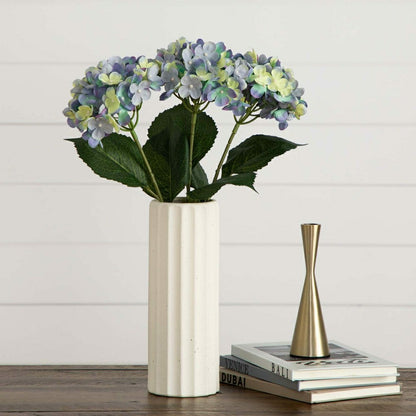 20" Artificial Hydrangea Flower Stem, Set of 3 | Plow & Hearth