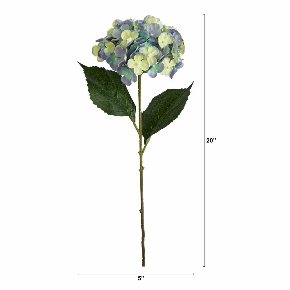20" Artificial Hydrangea Flower Stem, Set of 3 | Plow & Hearth