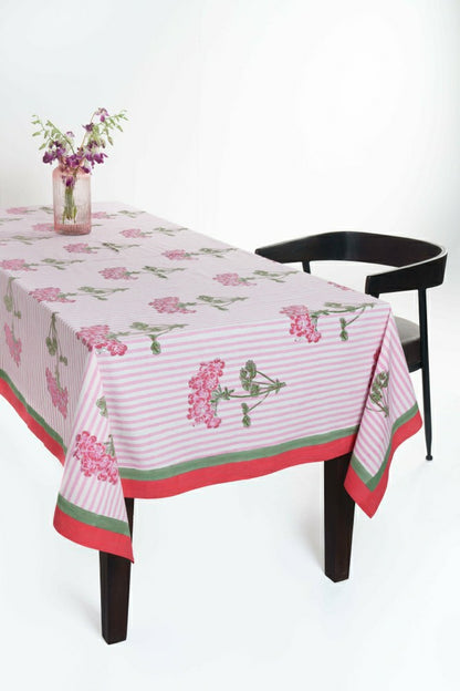 Pink Hydrangea Blockprint Tablecloth | Plow & Hearth
