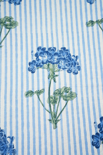 Blue Hydrangea Blockprint Tablecloth | Plow & Hearth