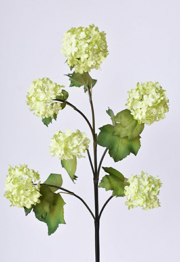 30" Faux Green Snowball Hydrangea Stem | Plow & Hearth