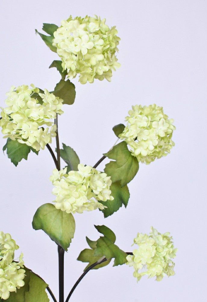 30" Faux Green Snowball Hydrangea Stem | Plow & Hearth
