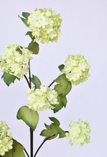 30" Faux Green Snowball Hydrangea Stem | Plow & Hearth