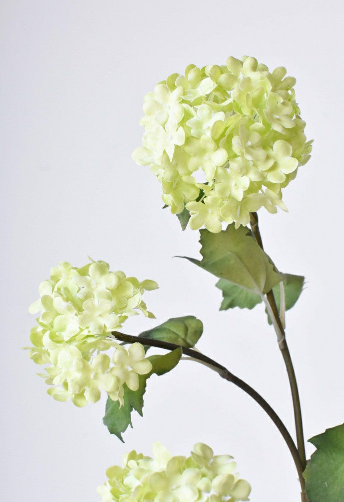 30" Faux Green Snowball Hydrangea Stem | Plow & Hearth