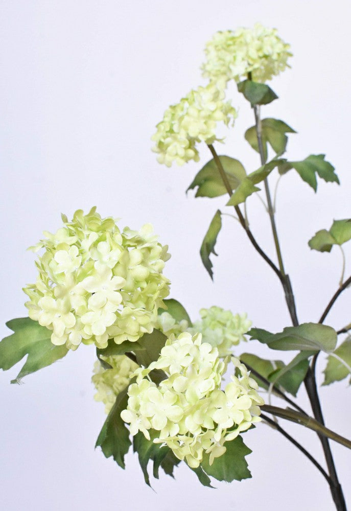 30" Faux Green Snowball Hydrangea Stem | Plow & Hearth