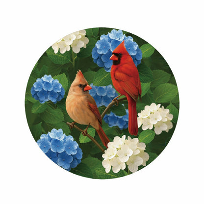 Cardinal Couple Among Hydrangea 16"D Door Décor | Plow & Hearth