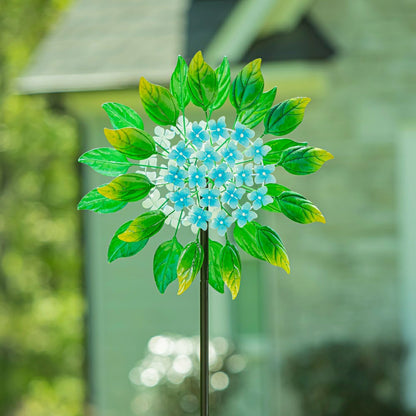 Metal Hydrangea Spinner 74"H | Plow & Hearth