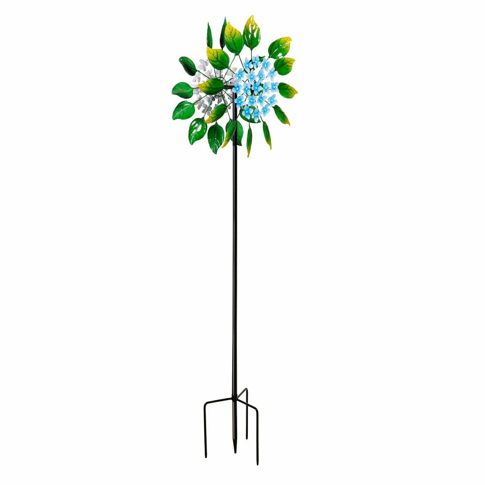Metal Hydrangea Spinner 74"H | Plow & Hearth