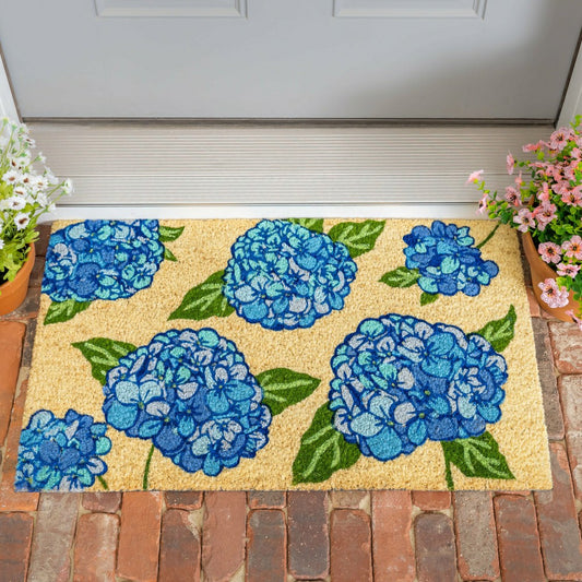 VivaStyle Coir Mat, 30"Lx17.5"H, Hydrangea Haven | Plow & Hearth