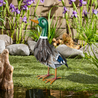 Metal duck decor. 15.8"H | Plow & Hearth