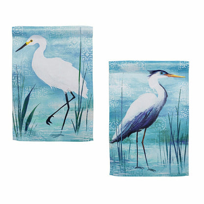 Blue Heron Reversible Suede Garden Flags | Plow & Hearth