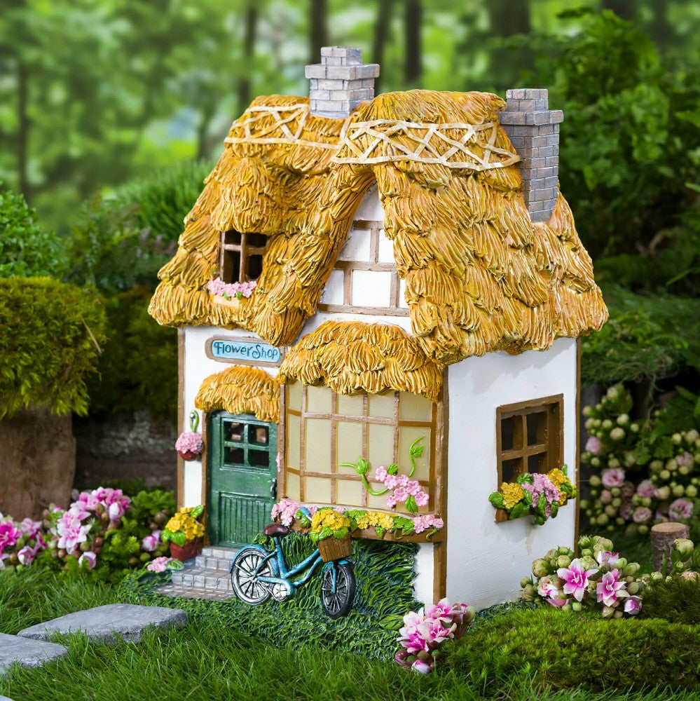 Miniature Fairy Garden Solar Flower Shop | Plow & Hearth