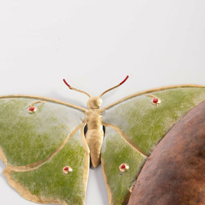 Garden of Wonder Indoor Wall Décor, Metal, Luna Moths & Crescent Moon | Plow & Hearth
