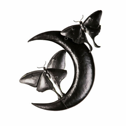 Garden of Wonder Indoor Wall Décor, Metal, Luna Moths & Crescent Moon | Plow & Hearth