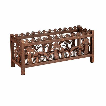 Garden of Wonder Planter, Laser-Cut Metal, Mushroom Decals | Plow & Hearth