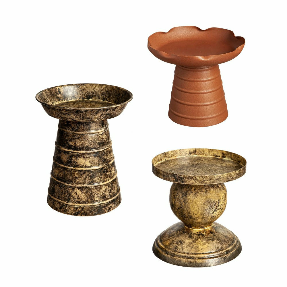 Garden of Wonder Plant Stand, Multi-Color Metal Riser, Set of 3 | Plow & Hearth
