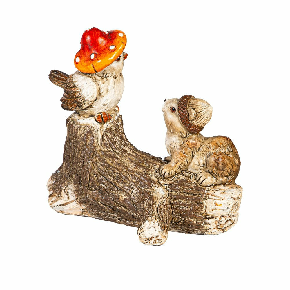 Resin Mushroom Animals Statue, 5"H | Plow & Hearth