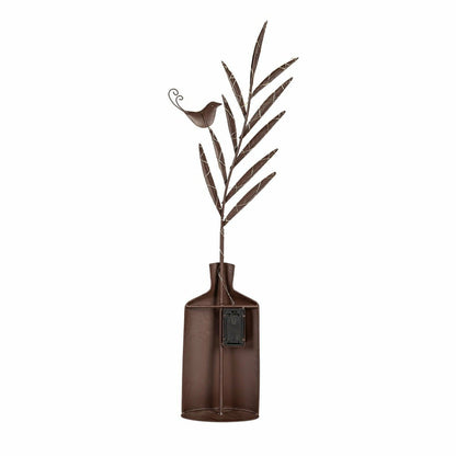 Lighted Metal Vase with Bird Garden Statue | Plow & Hearth