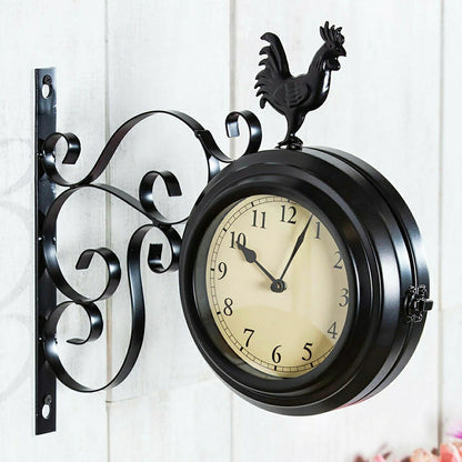 Outdoor Rooster Clock and Thermometer | Plow & Hearth