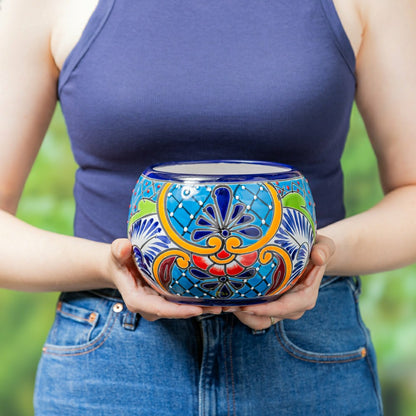 Set of 2 Mexican Talavera Baul Planters | Plow & Hearth