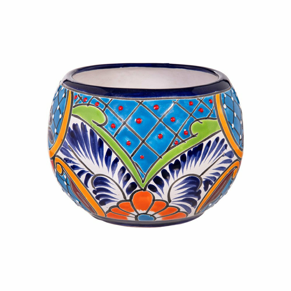 Set of 2 Mexican Talavera Baul Planters | Plow & Hearth